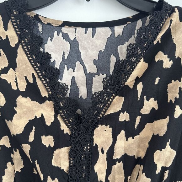 Shein Women Leopard Print Maxi Short Sleeve Dress Size L - Picture 7 of 7